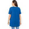 Woman Within Plus Size Perfect Short-Sleeve Shirred V-Neck Tunic(Bright Cobalt)
