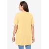 Woman Within Plus Size Perfect Short-Sleeve Shirred V-Neck Tunic(Lime)