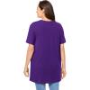 Woman Within Plus Size Perfect Short-Sleeve Shirred V-Neck Tunic(Radiant Purple)