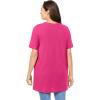 Woman Within Plus Size Perfect Short-Sleeve Shirred V-Neck Tunic(Raspberry Sorbet)