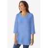 Woman Within Plus Size Perfect Three-Quarter Sleeve V-Neck Tunic(Burnt Red)