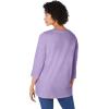 Woman Within Plus Size Perfect Three-Quarter Sleeve V-Neck Tunic(Classic Medium Heather Grey)