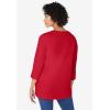 Woman Within Plus Size Perfect Three-Quarter Sleeve V-Neck Tunic(Classic Red)