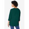 Woman Within Plus Size Perfect Three-Quarter Sleeve V-Neck Tunic(Emerald Green)