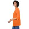 Woman Within Plus Size Perfect Three-Quarter Sleeve V-Neck Tunic(Orange Twist)