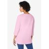 Woman Within Plus Size Perfect Three-Quarter Sleeve V-Neck Tunic(Pink)