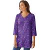 Woman Within Plus Size Perfect Three-Quarter Sleeve V-Neck Tunic(Tropical Emerald)