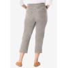 Woman Within Plus Size Pull-On Elastic-Waist Stretch Denim Capri Jeans(Grey Denim)