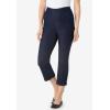 Woman Within Plus Size Pull-On Elastic-Waist Stretch Denim Capri Jeans(Indigo Sanded)