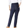 Woman Within Plus Size Pull-On Straight-Leg Gap-Free Stretch Denim Jeans(Medium Stonewash)