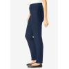 Woman Within Plus Size Pull-On Straight-Leg Gap-Free Stretch Denim Jeans(Navy)