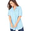 Woman Within Plus Size Rayon Pintucked Effortless Tunic Blouse(Azure)