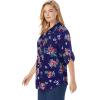 Woman Within Plus Size Rayon Pintucked Effortless Tunic Blouse(Black)