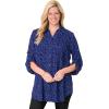 Woman Within Plus Size Rayon Pintucked Effortless Tunic Blouse(Black Multi Batik)