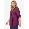 Woman Within Plus Size Rayon Pintucked Effortless Tunic Blouse(Deep Claret)