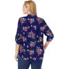Woman Within Plus Size Rayon Pintucked Effortless Tunic Blouse(Navy Garden Print)