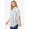 Woman Within Plus Size Rayon Pintucked Effortless Tunic Blouse(White Heart Stencil)