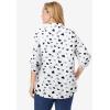 Woman Within Plus Size Rayon Pintucked Effortless Tunic Blouse(White Heart Stencil)