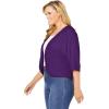 Woman Within Plus Size Rib Trim Cardigan Shrug Sweater(Navy)