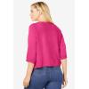 Woman Within Plus Size Rib Trim Cardigan Shrug Sweater(Raspberry Sorbet)