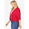 Woman Within Plus Size Rib Trim Cardigan Shrug Sweater(Vivid Red)