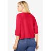Woman Within Plus Size Rib Trim Cardigan Shrug Sweater(Vivid Red)
