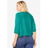 Woman Within Plus Size Rib Trim Cardigan Shrug Sweater(Waterfall)