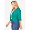Woman Within Plus Size Rib Trim Cardigan Shrug Sweater(Waterfall)