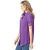 Woman Within Plus Size Short-Sleeve Button Down Seersucker Shirt(Pretty Violet)