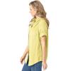 Woman Within Plus Size Short-Sleeve Button Down Seersucker Shirt(Primrose Yellow Pop Stripe)