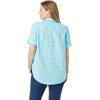 Woman Within Plus Size Short-Sleeve Button Down Seersucker Shirt(Rose Pink Rainbow Stripe)