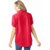 Woman Within Plus Size Short-Sleeve Button Down Seersucker Shirt(Vivid Red)