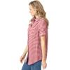 Woman Within Plus Size Short-Sleeve Button Down Seersucker Shirt(Vivid Red Gingham)