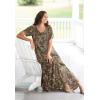 Woman Within Plus Size Short-Sleeve Crinkle Dress(Evening Blue Wild Floral)