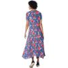 Woman Within Plus Size Short-Sleeve Crinkle Dress(Plum Purple Patch Floral)