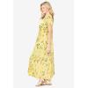 Woman Within Plus Size Short-Sleeve Crinkle Dress(Primrose Yellow Leaf)