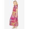 Woman Within Plus Size Short-Sleeve Crinkle Dress(Raspberry Sorbet Patched Paisley)