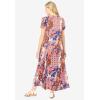 Woman Within Plus Size Short-Sleeve Crinkle Dress(Sweet Coral Bloom)