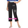 Woman Within Plus Size Stretch Denim Five-Pocket Capri Jeans(Black Denim)
