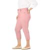 Woman Within Plus Size Stretch Denim Five-Pocket Capri Jeans(Light Stonewash Border Embroidery)