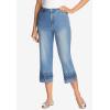 Woman Within Plus Size Stretch Denim Five-Pocket Capri Jeans(Olive Green)