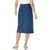 Woman Within Plus Size Stretch Denim Five-Pocket Jeans Skirt(Black Denim)