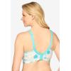Women’s Plus Size Cotton Comfort Wireless Bra(Caribbean Blue Botanic Floral)