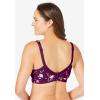 Women’s Plus Size Cotton Comfort Wireless Bra(Dark Berry Climbing Floral)