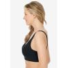 Women’s Plus Size Wireless Front-Close Cotton Comfort Bra(Black)