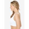 Women’s Plus Size Wireless Front-Close Cotton Comfort Bra(White)