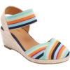 Comfortview Women’s Wide Width The Abra Espadrille(Multi Stripe)