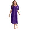 Dreams & Co. Plus Size Long Print Sleepshirt(Plum Burst Dot)