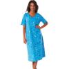 Dreams & Co. Plus Size Long Print Sleepshirt(Pool Blue Cosmic Dreams)