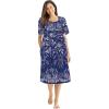 Only Necessities Plus Size Mixed Print Short Lounger(Evening Blue Vines)